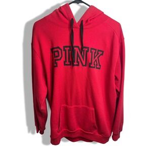Victoria's Secret Hoodie Pink Women's Long Sleeve Red